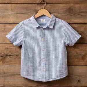 H&M Light Blue and White Striped Kids Button Down Shirt